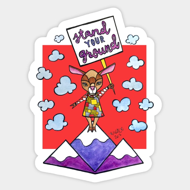 Stand Your Ground - Animals of Inspiration Mountains + Goat Illustration Sticker by mellierosetest